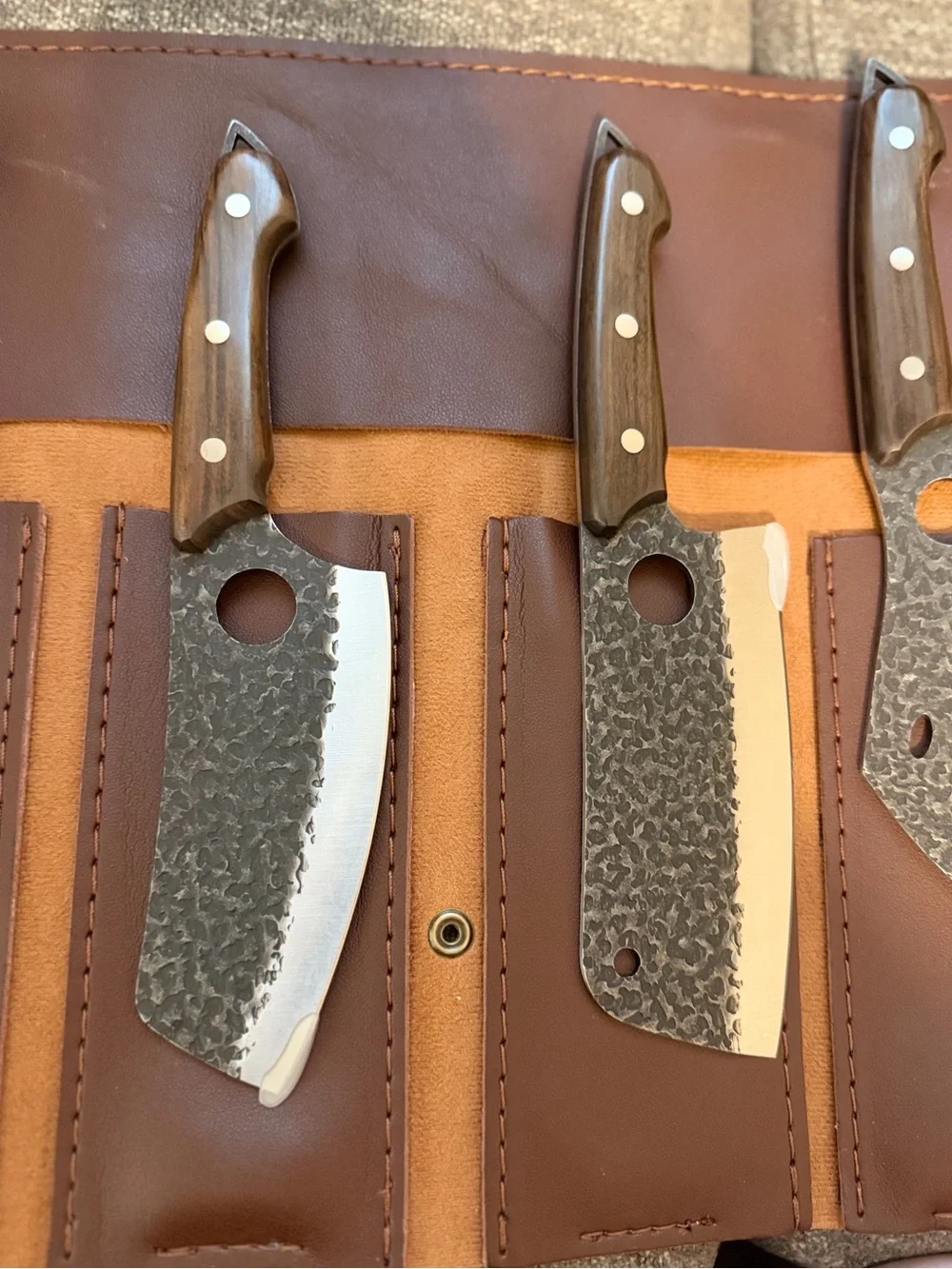 12 pc Hand Forged Serbian Chef Knives with Leather Bag